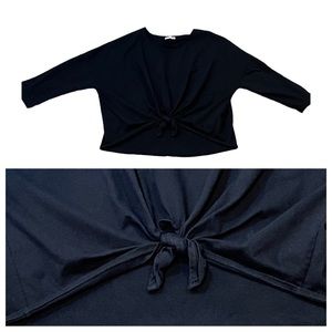 COTTON ON black knotted front shirt small